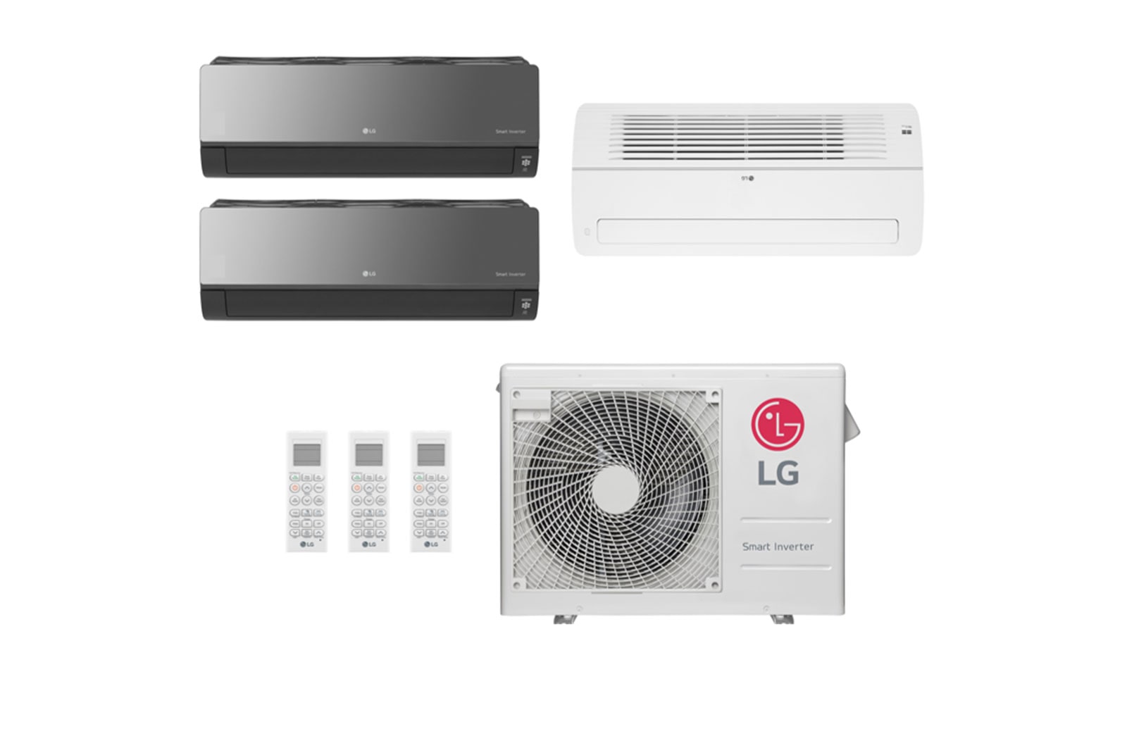 LG Ar condicionado Multi Split Inverter 3 ambientes (2 X Artcool 9.000BTUS, 1 Via 12.000BTUs) Quente/Frio WiFi integrado, MULTI3