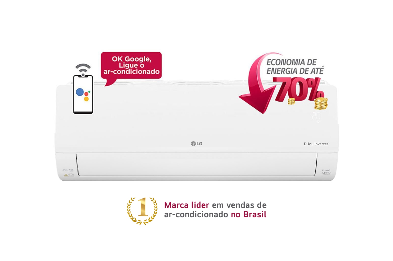 LG Ar Condicionado Split LG DUAL Inverter Voice 12.000, Frio, 127V, S4-Q12JA31G