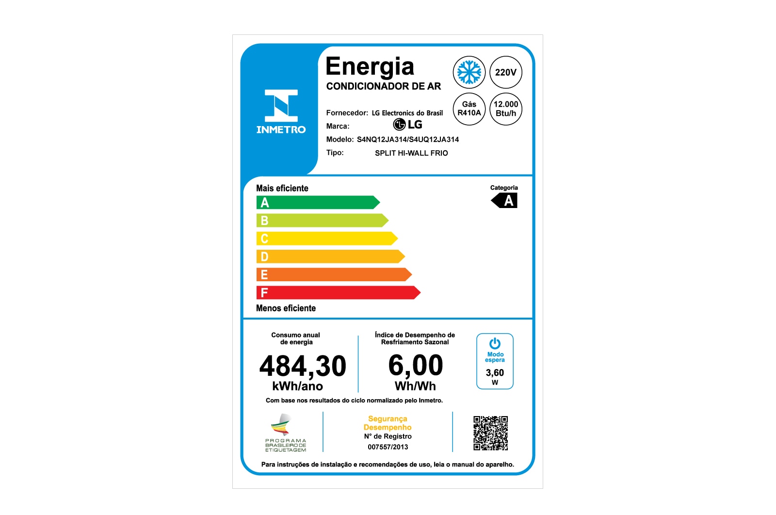 LG Ar Condicionado Split LG DUAL Inverter Voice 12.000, Frio, 220V, S4-Q12JA314