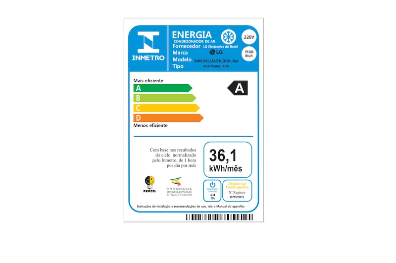 LG Ar-Condicionado Split LG DUAL Inverter Compact 18.000 BTUs 220V Frio S4-Q18KL3A, S4-Q18KL3AA