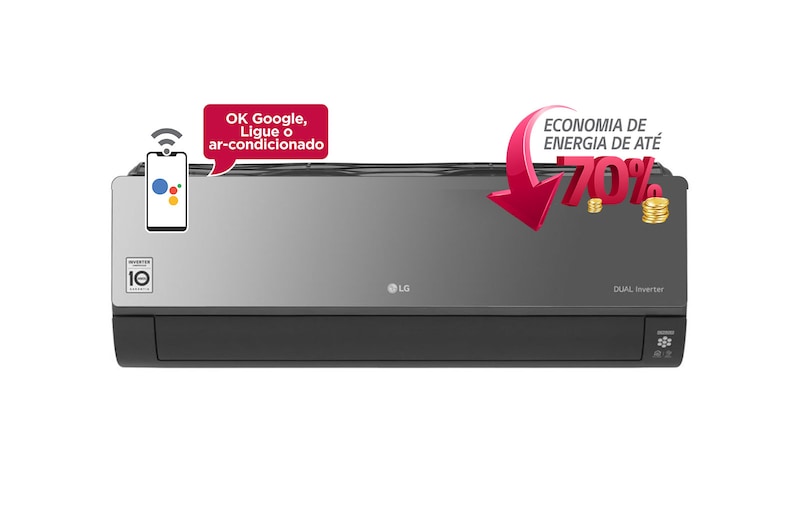 LG Ar-Condicionado Split LG DUAL Inverter VOICE ARTCOOL 12.000 BTUs 220V Quente/Frio S4-W12JARP, S4-W12JARPA