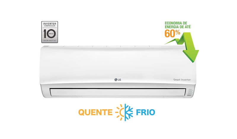 LG Ar Condicionado Split LG Smart Inverter, 11.500 Btu/h Quente/Frio, US-W122HSG3