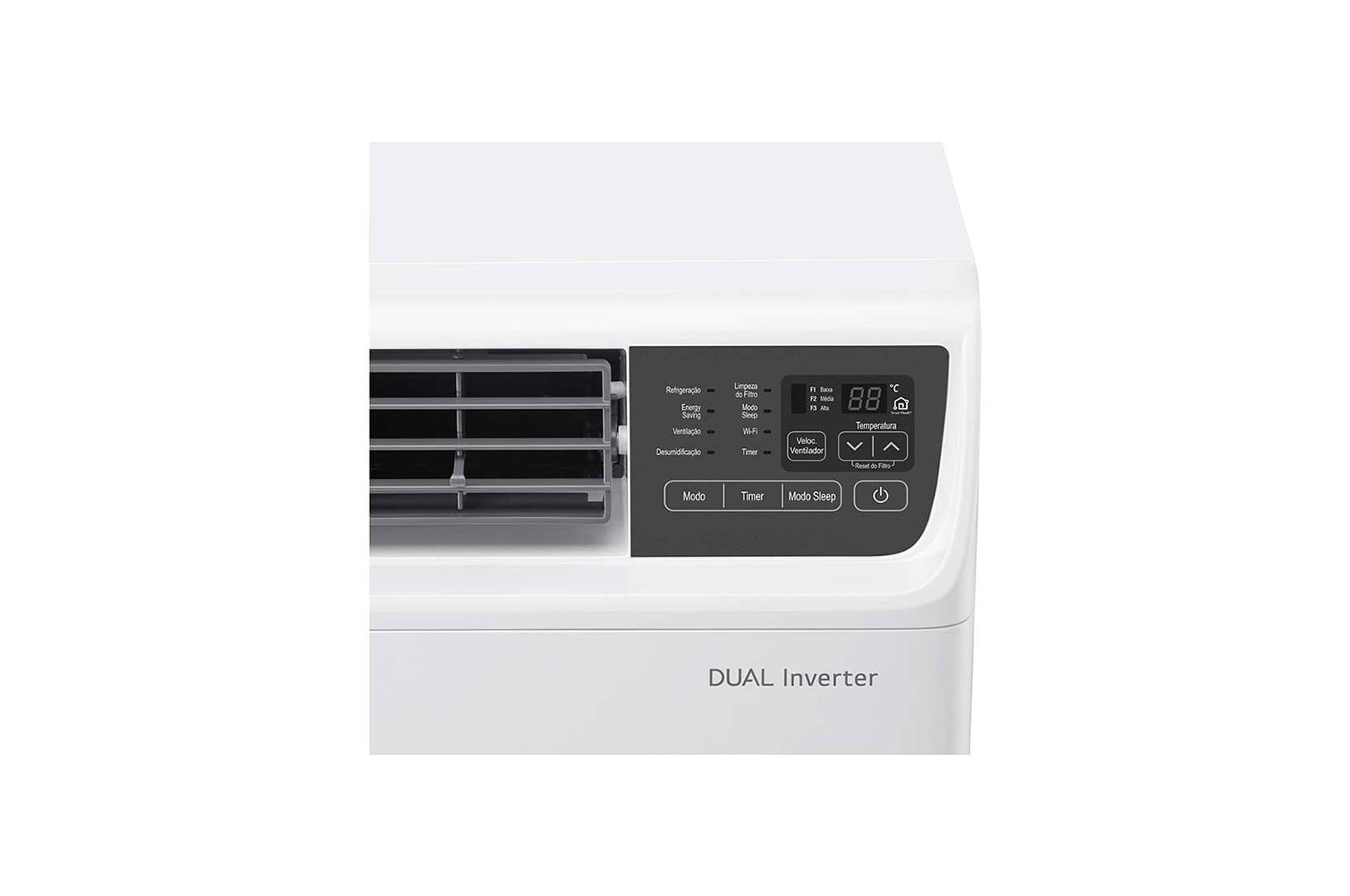 LG Ar Condicionado Janela LG DUAL Inverter VOICE 10.000 Frio, 127V, W3NQ10UNNP0