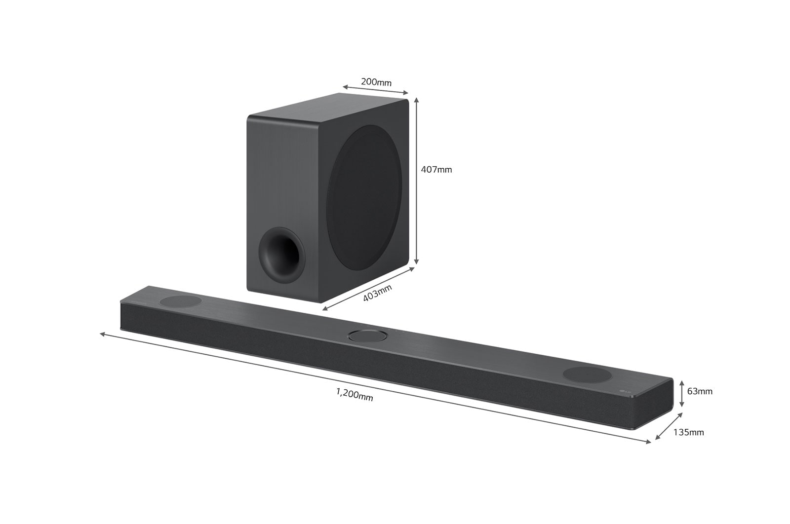 LG Soundbar LG S90QY 5.1.3 canais 570W RMS Bluetooth Wi-Fi USB HDMI IMAX Dolby Atmos DTS:X​ AI Sound Pro Alexa, S90QY