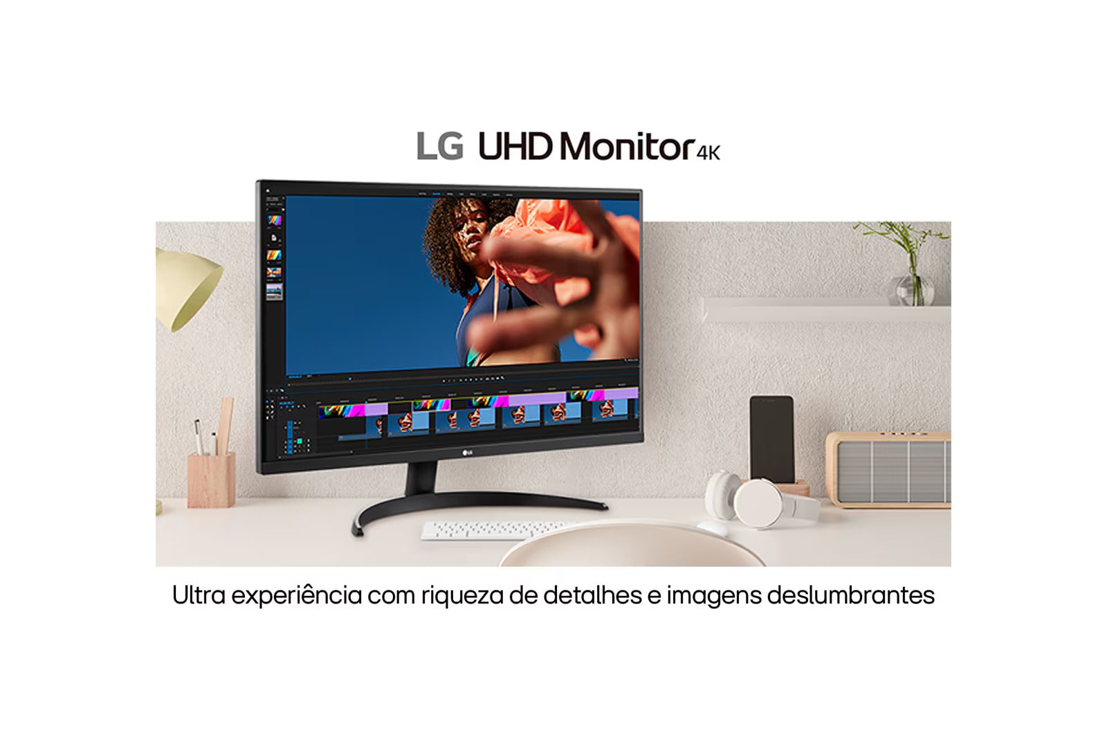 LG Monitor LG Ultra UHD 32'' 4K, HDMI, HDR10, AMD Free Sync, MaxxAudio, Dynamic Action Sync, Black Stabilizer - 32UR500-B, 32UR500-B