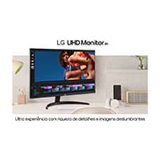 LG Monitor LG Ultra UHD 32'' 4K, HDMI, HDR10, AMD Free Sync, MaxxAudio, Dynamic Action Sync, Black Stabilizer - 32UR500-B, 32UR500-B