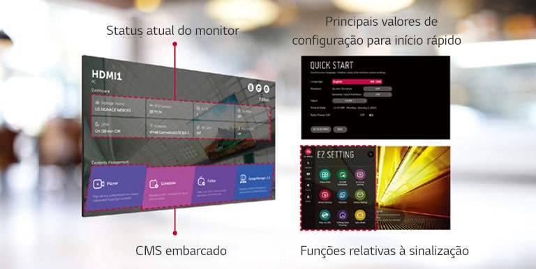 A intuitiva interface gráfica permite a realização simultânea de várias tarefas.