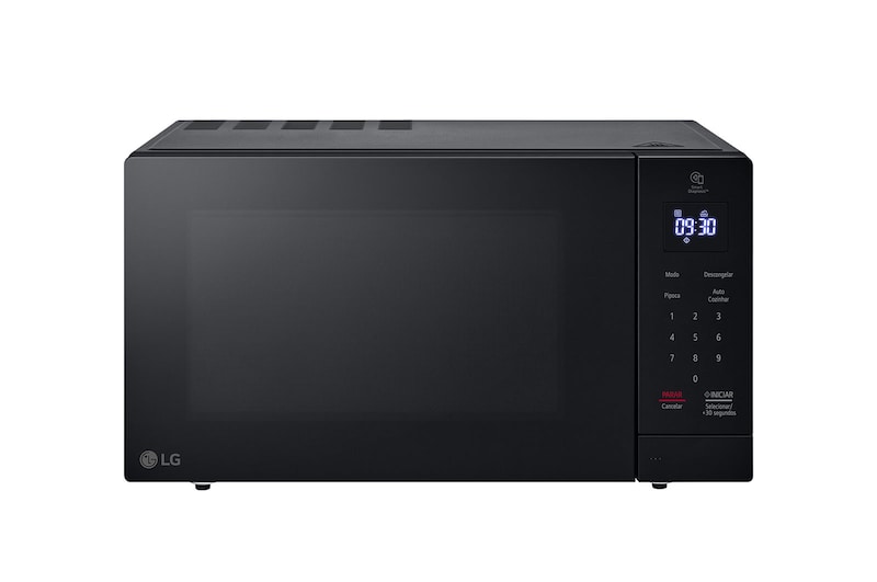 Vista frontal de Micro-ondas LG Grill NeoChef 30 litros Preto Limpa Fácil MG3035DS - 220v MG3035DSA