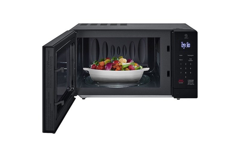 LG Micro-ondas LG Grill NeoChef 30 litros Preto Limpa Fácil MG3035DS - 220v, MG3035DSA, Porta aberta