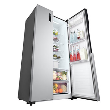 Door opening view with food