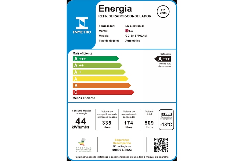 LG Geladeira LG Side by Side 509 L - 220V Compressor Inverter GC-B187PQAM - 220v, GC-B187PQAM