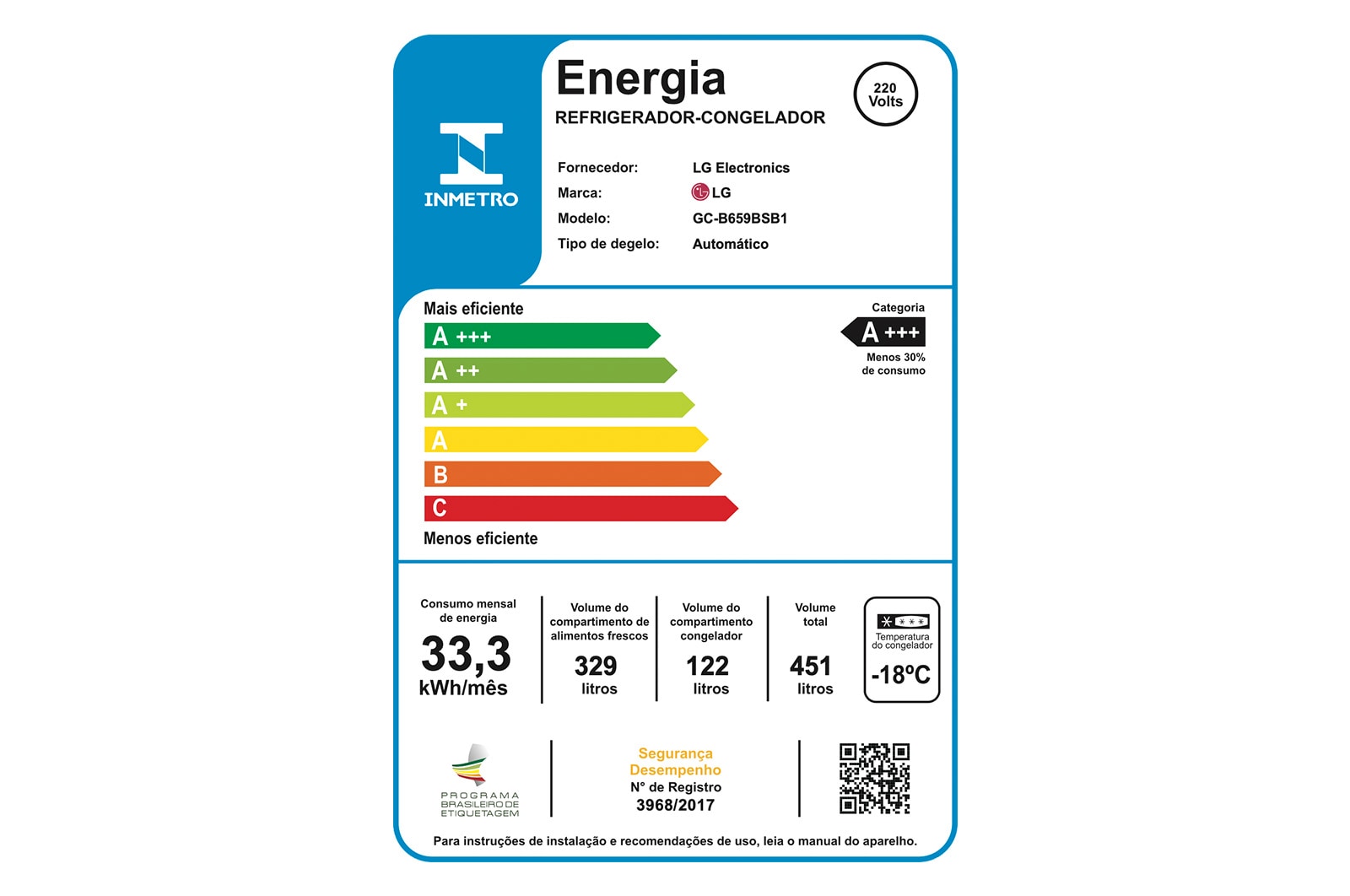 LG Geladeira Smart LG Bottom Freezer Inverter 451 litros com Nature Fresh™ e LG ThinQ®, GC-B659BSB1