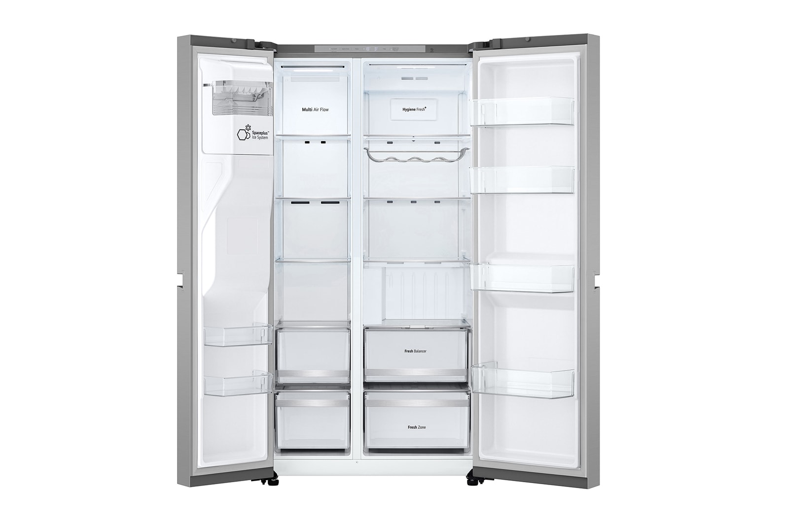 LG Geladeira Smart LG Side by Side UVnano™ 611 litros Motor Inverter Aço Escovado 127V - GC-L257SLPL, GC-L257SLPL, Porta aberta