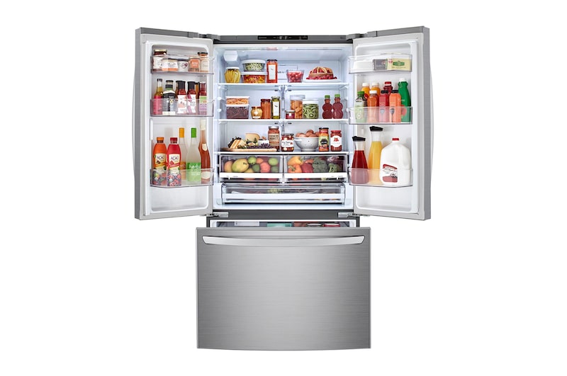 LG Geladeira LG French Door 695 L - GM-B298NLNH - Compressor Inverter - 220v, GM-B298NLN1, Porta aberta
