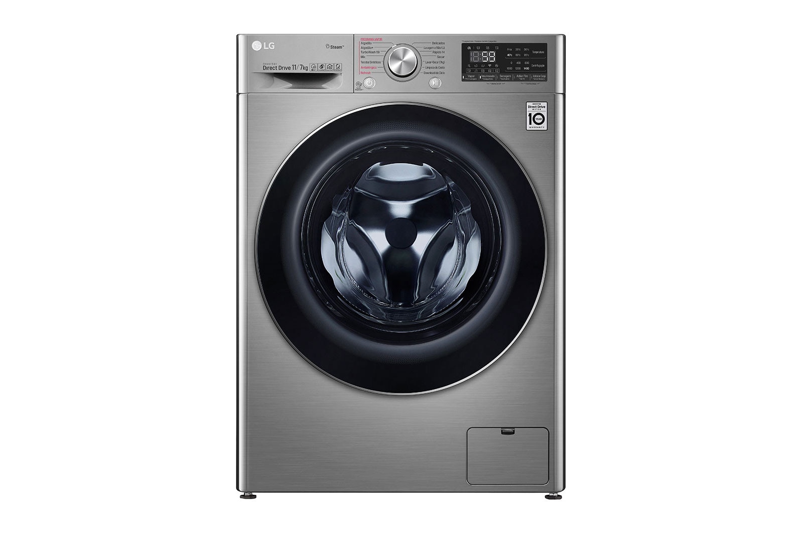 LG Lava e Seca Smart VC3 11kg Aço Escovado 127V, CV7011TC4