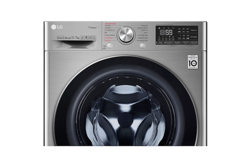 LG Lava e Seca Smart VC3 11kg Aço Escovado 127V, CV7011TC4