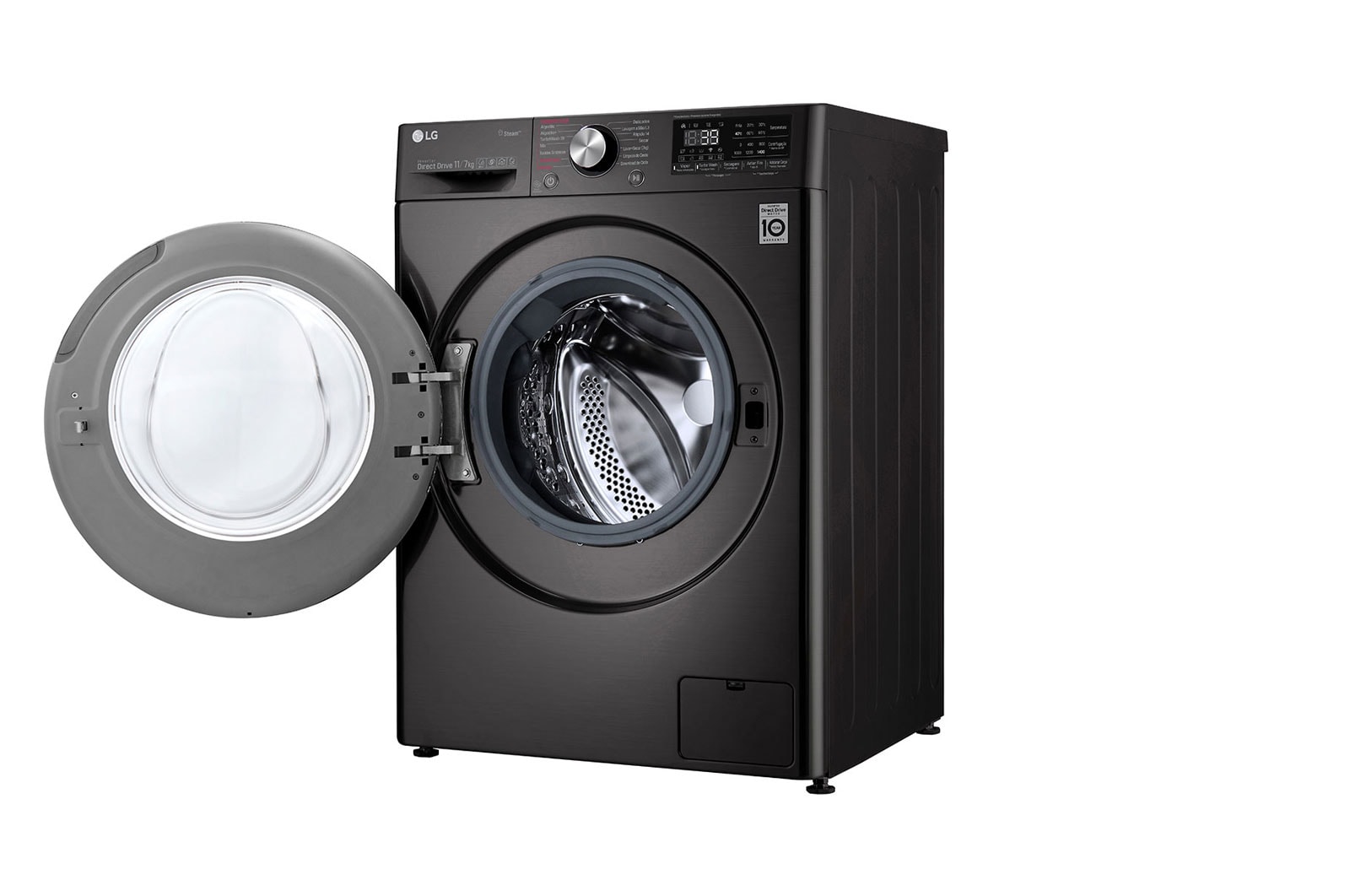 LG Lava e Seca Smart LG VC2 11kg Aço Escovado Preto com Inteligência Artificial AI DD™️, CV9011EC4