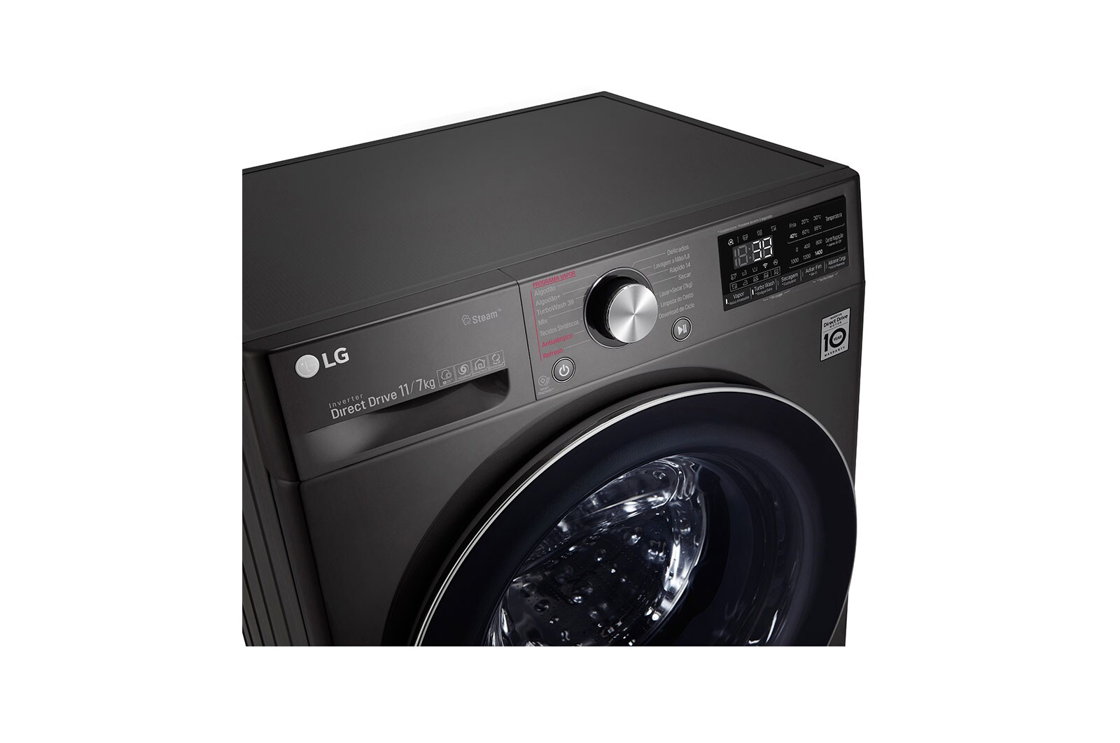 LG Lava e Seca Smart LG VC2 11kg 220V Aço Escovado Preto com Inteligência Artificial AI DD™ CV9011EC4A, CV9011EC4A