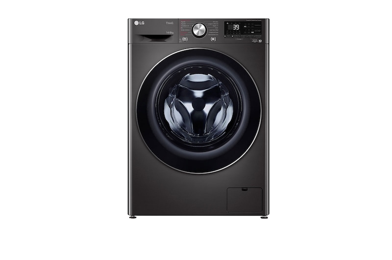Vista frontal de Lava e Seca LG Smart VC2 14kg Black Inox com Inteligência Artificial AIDD™ (CV9014BC2A) - 220v CV9014BC2A