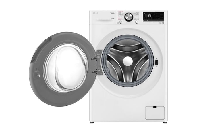 LG Lava e Seca LG Smart VC2 14kg Branca com Inteligência Artificial AIDD™ (CV9014WC2A) - 220v, CV9014WC2A, Porta aberta