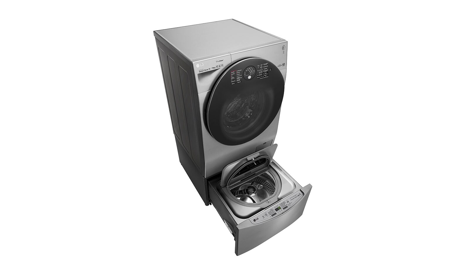 LG Lavadora de Roupas Smart TWINWash Mini 2kg 220V 3 Motion Aço Escovado , WD11VCS6A,WD2100VMA