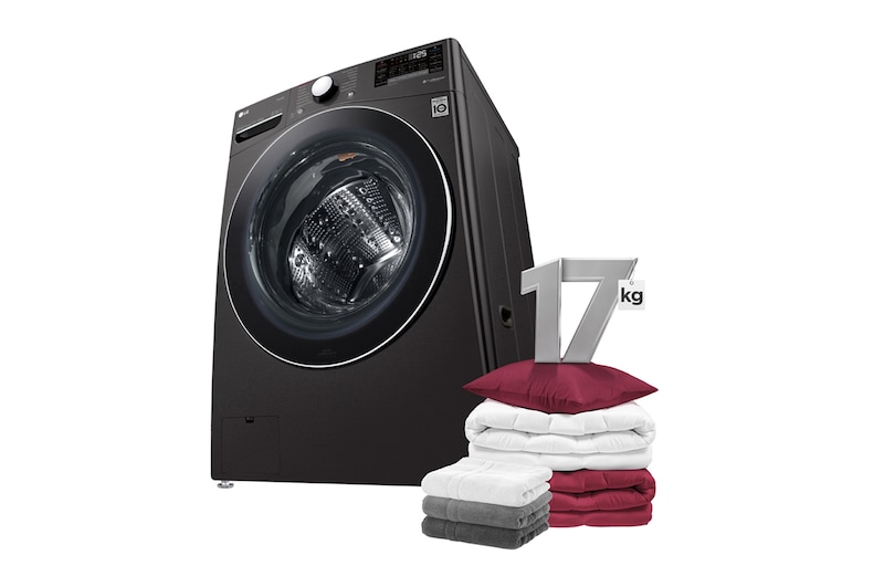 LG Lava e Seca Smart LG 17kg Aço Escovado Preto com Conectividade Wi-Fi ThinQ - WD17BV2S6B - 127v, WD17BV2S6B