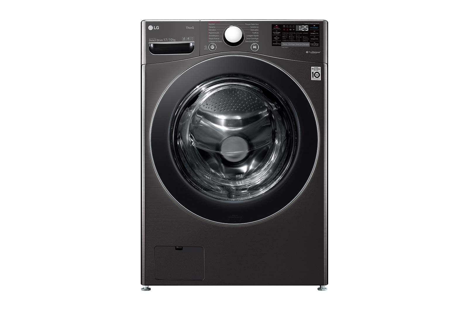LG Lava e Seca Smart LG 17kg Aço Escovado Preto com Conectividade Wi-Fi ThinQ - WD17BV2S6B - 127v, WD17BV2S6B