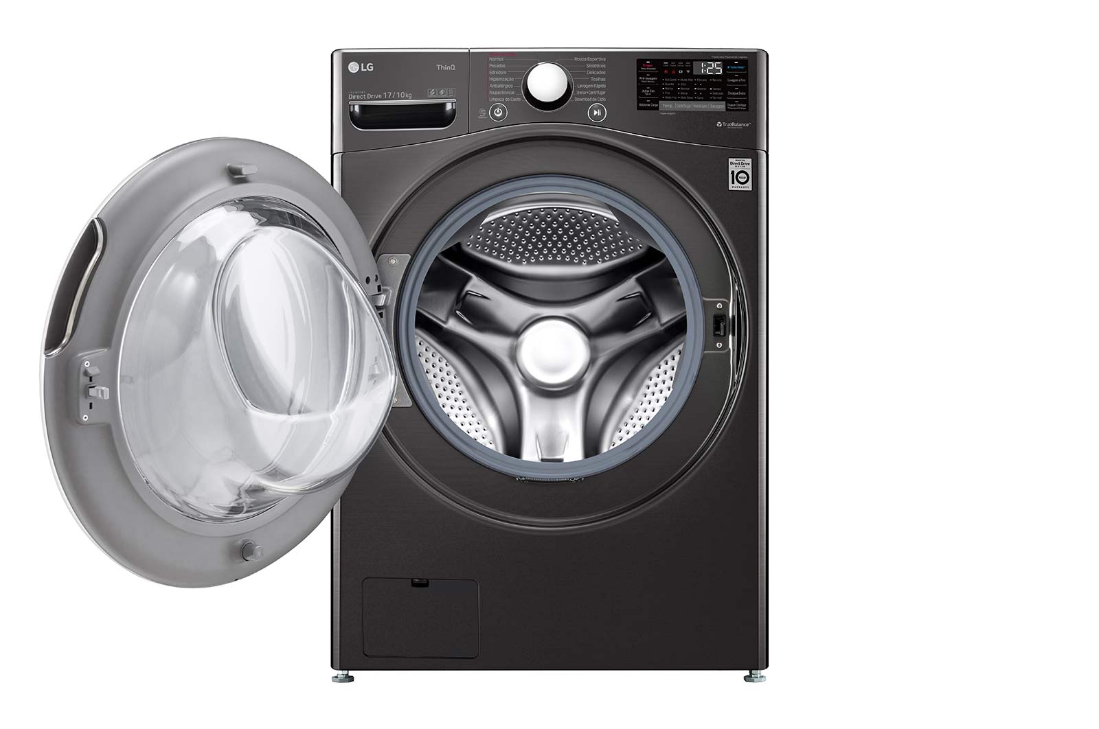 LG Lava e Seca Smart LG 17kg Aço Escovado Preto com Conectividade Wi-Fi ThinQ - WD17BV2S6B - 127v, WD17BV2S6B