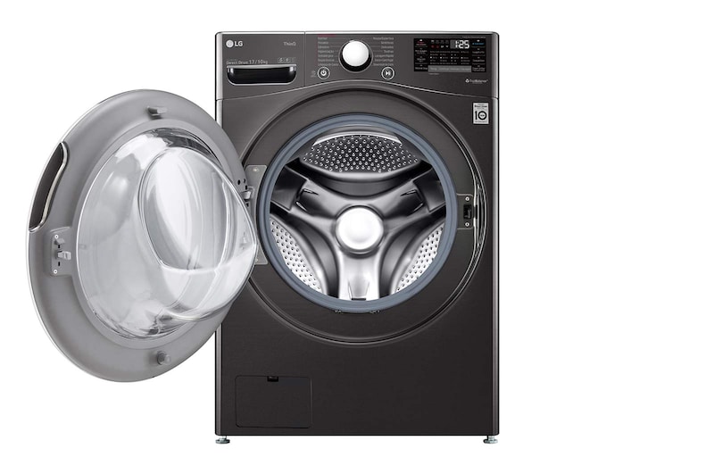 LG Lava e Seca Smart LG 17kg Aço Escovado Preto com Conectividade Wi-Fi ThinQ - WD17BV2S6B - 127v, WD17BV2S6B