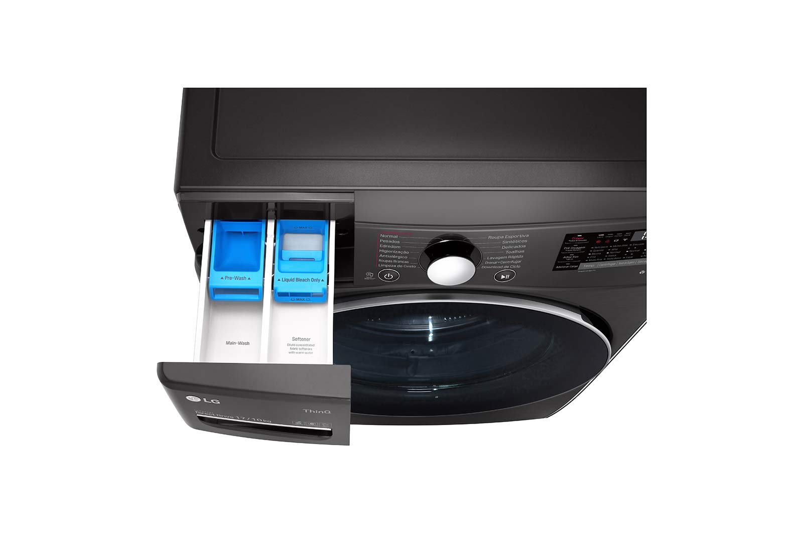 LG Lava e Seca Smart LG 17kg Aço Escovado Preto com Conectividade Wi-Fi ThinQ - WD17BV2S6B - 127v, WD17BV2S6B