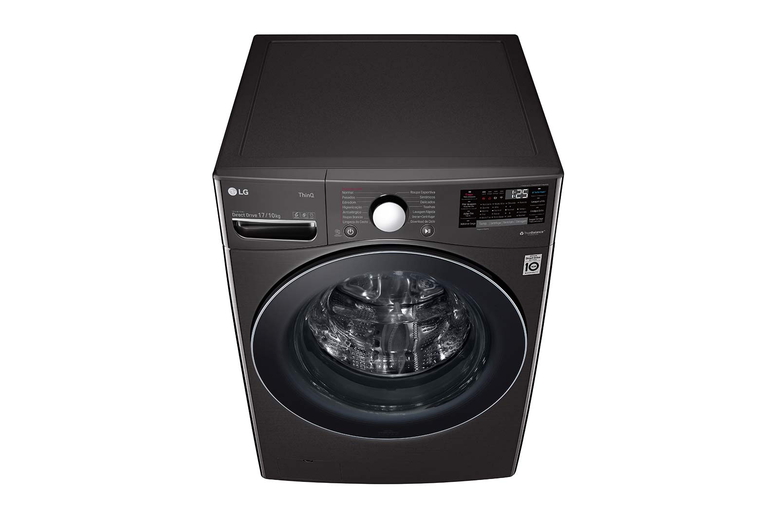 LG Lava e Seca Smart LG 17kg Aço Escovado Preto com Conectividade Wi-Fi ThinQ - WD17BV2S6B - 127v, WD17BV2S6B