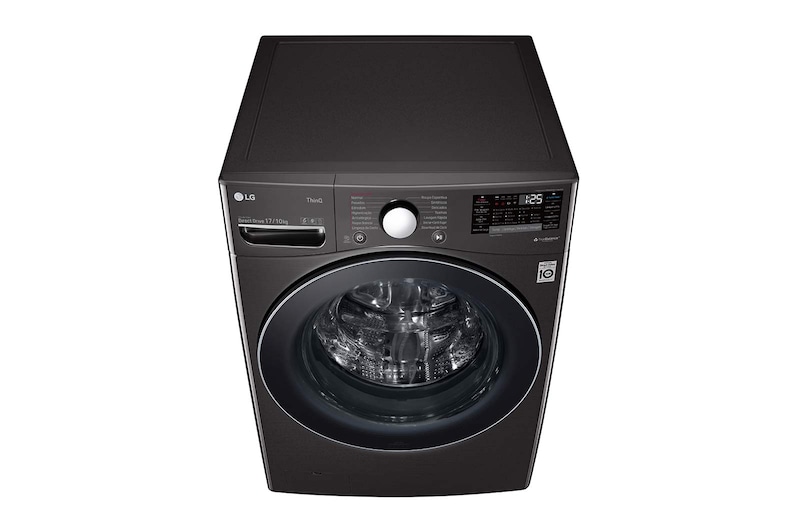 LG Lava e Seca Smart LG 17kg Aço Escovado Preto com Conectividade Wi-Fi ThinQ - WD17BV2S6B - 127v, WD17BV2S6B