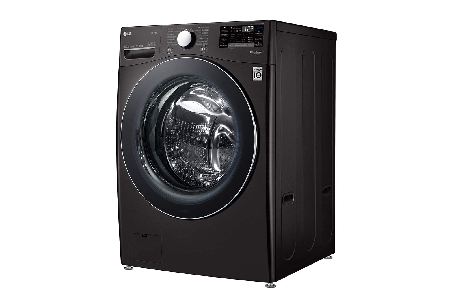 LG Lava e Seca Smart LG 17kg Aço Escovado Preto com Conectividade Wi-Fi ThinQ - WD17BV2S6B - 127v, WD17BV2S6B