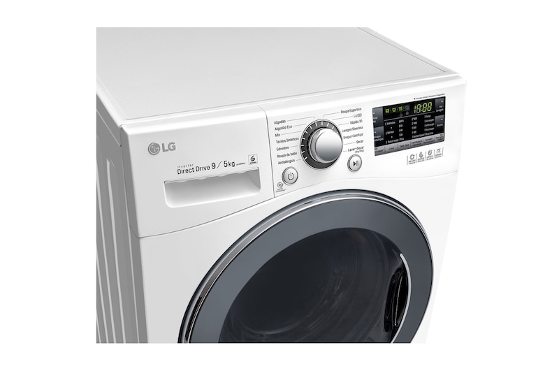 LG Lavadora Lava e Seca 9kg 220V com 6 Motion DD e Painel Touch – Branca , WD9WP6(A)