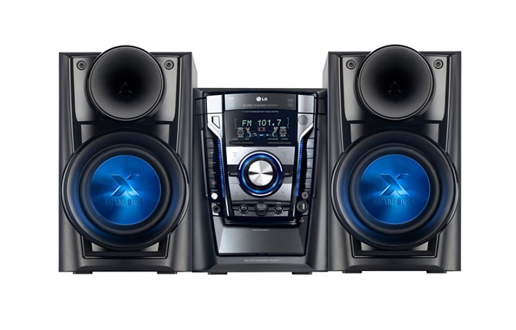 LG Mini System potente com caixas-acústicas inclinadas para melhor propagação do som, MCD605