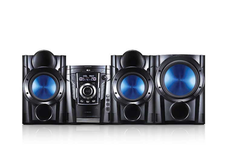 LG Mini System com caixas acústicas especiais que dispersam toda a potência e qualidade de som, MCT704