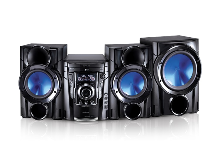 LG Mini System com caixas acústicas especiais que dispersam toda a potência e qualidade de som, MCT704