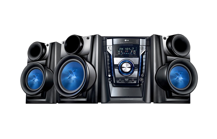 LG Mini System com caixas acústicas especiais que dispersam toda a potência e qualidade de som, MCT705
