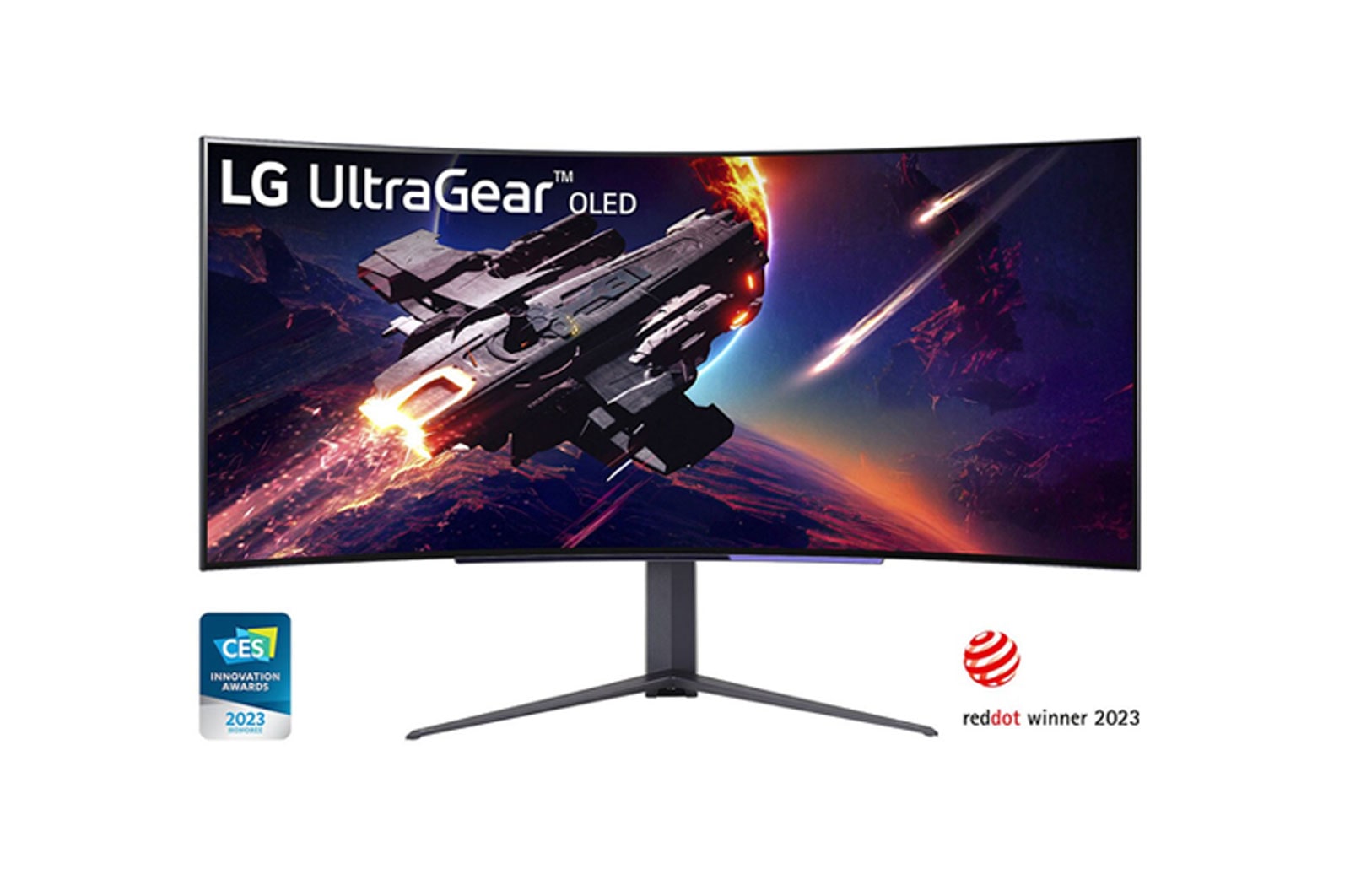 LG Monitor Gamer UltraGear OLED Curvo 45" HDMI HDR10 45GR95QE-B + Monitor Gamer UltraGear Full HD 27" HDMI HDR10 27GN75O-B , 45GR.27GN750
