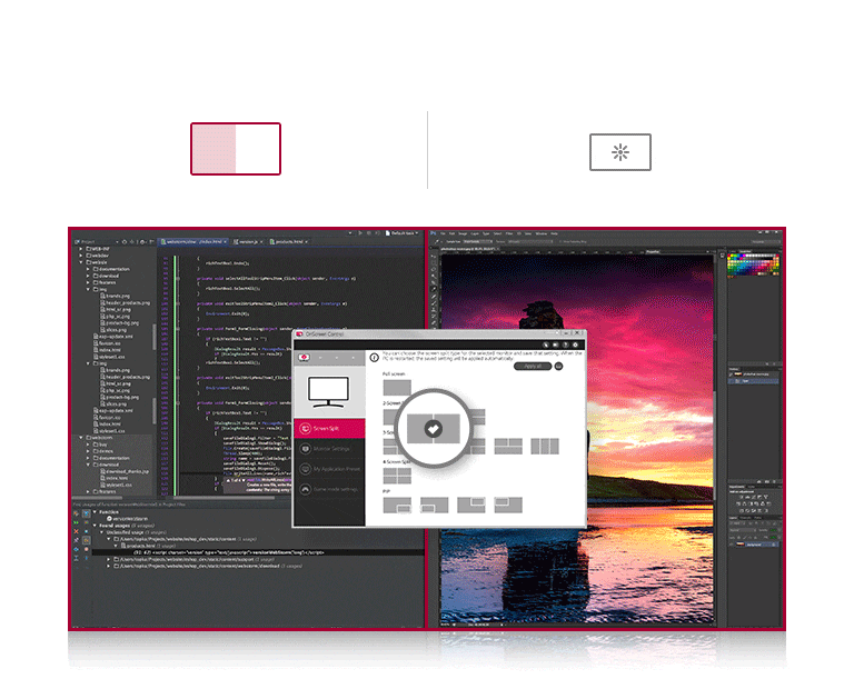 Controle na tela para facilitar a interface de usuário