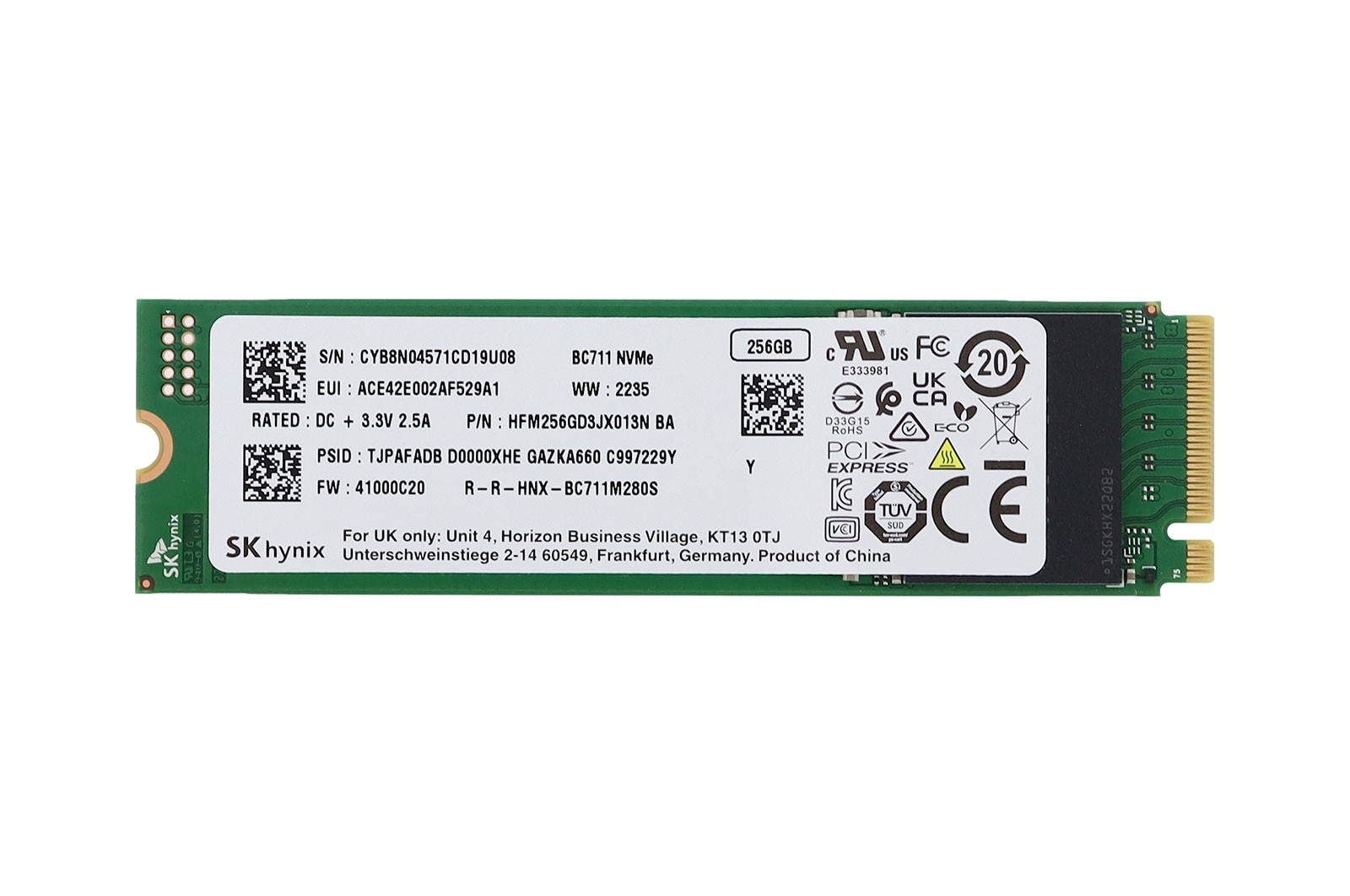 LG Memória SSD 256GB Notebook LG 14Z90N-V, 15Z90N-V, 16Z90P-G - EAZ63543311, EAZ63543311