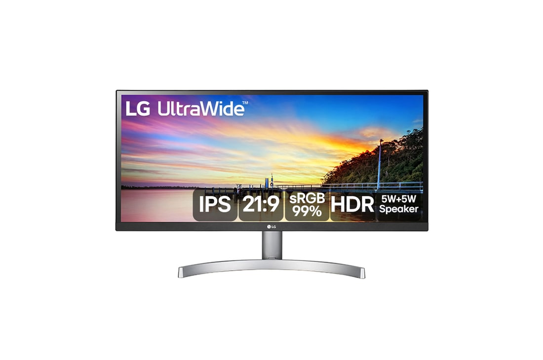 LG Monitor LG UltraWide™ LG 29'' IPS Full HD 2560x1080 75Hz 5ms (GtG) HDMI HDR10 AMD FreeSync 29WK600-W, 29WK600-W