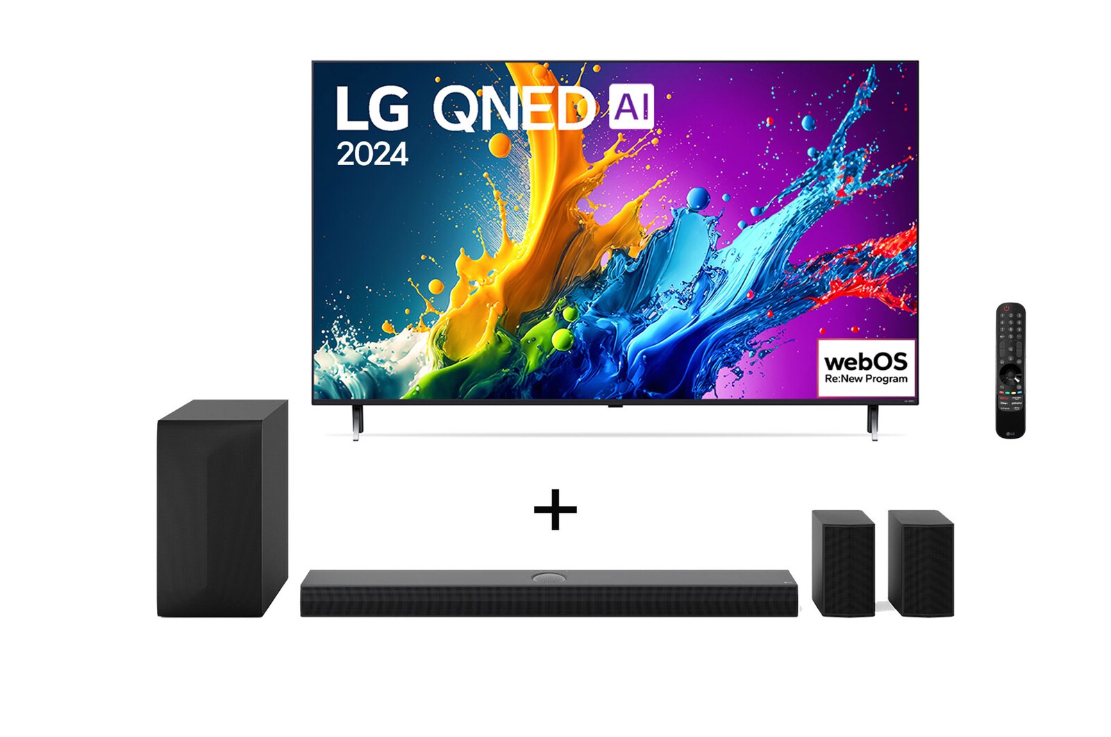 Front view of TV and soundbar