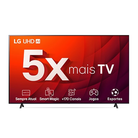 Vista frontal da TV LG UHD