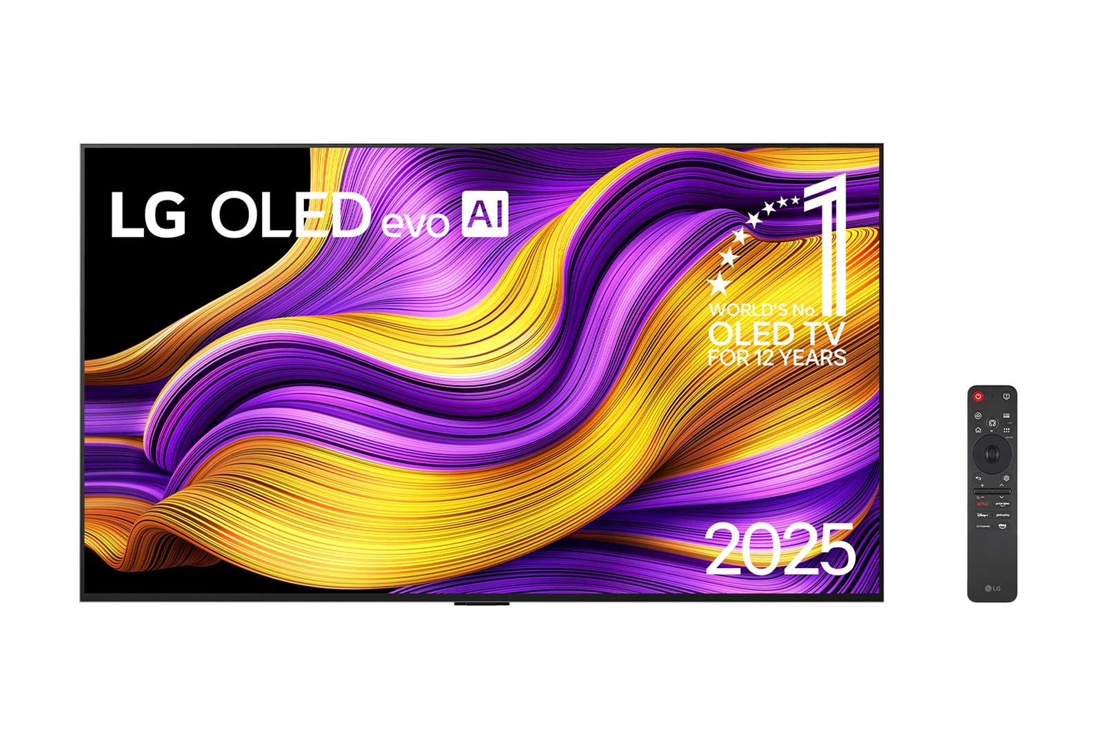 Vista frontal da Smart TV LG OLED evo AI G5 4K de 97 polegadas 2025 OLED97G5PSA