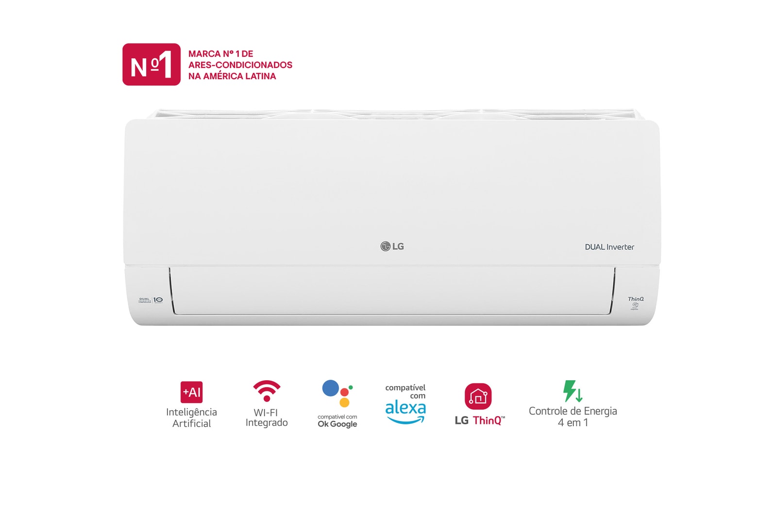 LG Ar-Condicionado LG AI Dual Inverter Voice 18.000 BTU Frio 220V, S3-W18KL33B