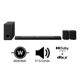 LG Home Theater Soundbar S95TR com alto-falantes traseiros e som surround com configuração de canais 9.1.5