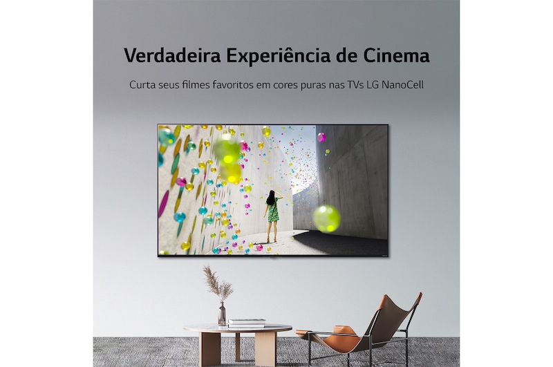 LG Smart TV NanoCell LG 55'' 4K Inteligência Artificial AI ThinQ Smart Magic Google Alexa 55NANO75SQA, 55NANO75SQA