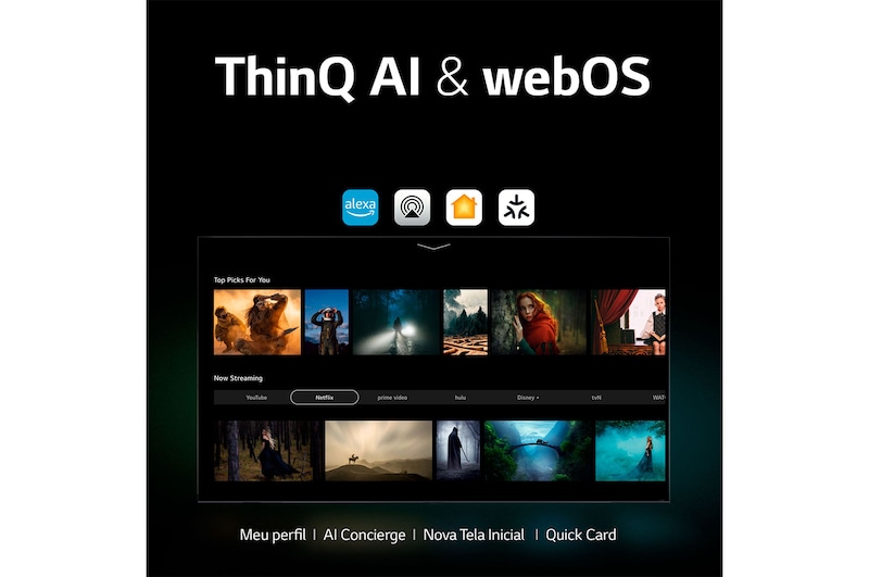 LG Smart TV LG 55” 4K QNED VA AI Processor Wi-Fi Bluetooth Google Assistente e Alexa - 55QNED75SRA, 55QNED75SRA