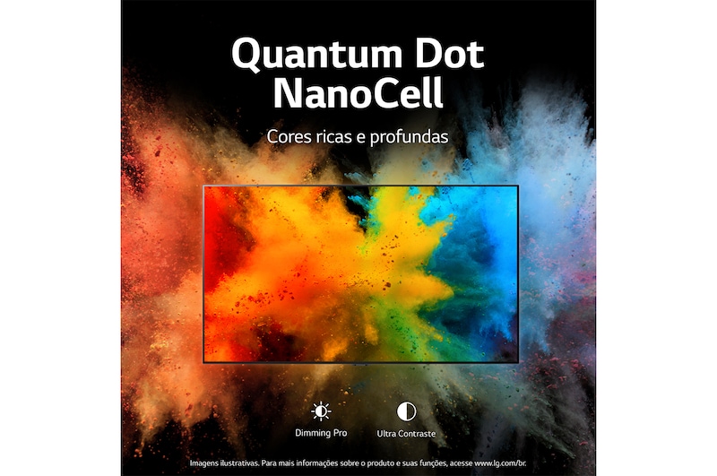 LG Smart TV LG QNED 55'' 4K Inteligência Artificial ThinQ Google Alexa 55QNED7SSQA, 55QNED7SSQA